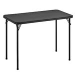 BOOSDEN Foldable Table, Folding Tables for Indoor and Outdoor Use, 3.1 x 1.5 ft Card Table, Collapsible Design, Lightweight and Durable, Fold Up Table, Ideal for Camping, Dining, Picnic, Black