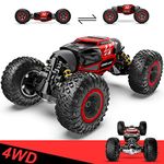 BEZGAR TD141 Remote Control Cars - 1:14 Scale RC Car, 4WD Transform 15 KM/H All Terrains Twist RC Stunt Car, Toy Vehicle with Rechargeable Battery for Boys Kids Girls