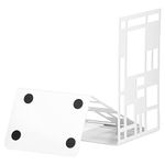 Book Ends, Bookends Heavy Duty, INNÔPLUS Book End Holder for Shelves, Metal Bookend (White 1 Pair) for Office and School, Decorative Tree Unique Design Book Stopper for Gift, Book Binder and Dividers