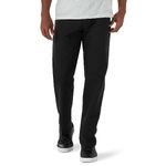 Lee Men's Total Freedom Stretch Relaxed Fit Flat Front Pant, Black, 34W x 30L