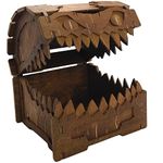 Mimic Chest for Dungeons and Dragons Tower with Tray Wood Laser Etched Cthulhu Portable and Collapsible Dice Roller Perfect for Board Game and Tabletop RPG