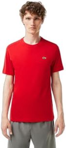 Lacoste Men's Basic Crew Neck Sport Tee, Red, Large