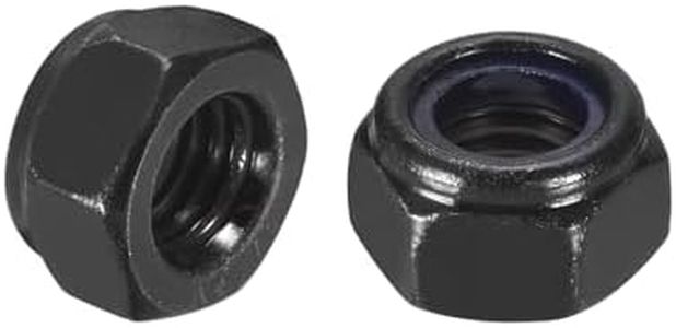 uxcell 10Pcs M8 x 1.25 Nylon Insert Hex Lock Nut, 304 Stainless Steel Self-Locking Nylon Insert Stop Nut for Industrial Construction Fasteners, Black&Blue