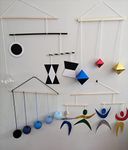 Handmade Montessori newborn baby sensory mobiles, monari, blue gobbi, octahedron, dancers, mum to be gift, visual series set of four mobiles, decoration only