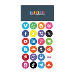 PAPERZIP - Social Media Logos – 48 Stickers for Business, Organisation