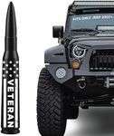 EcoAuto Bullet Antenna for Jeep Wrangler JK & JL (2007+) & Jeep Gladiator – Jeep Wrangler Antenna with Anti Theft Design – Highly Durable Truck Antenna – Jeep Wrangler Accessories (Veteran)