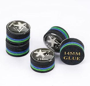 CRICAL Pool Cue Tips 6 Layers Rainbow Billiards Tip (Hardness SX/SS/S/M/MH/H) (Size 11mm/14mm) Pool Cue Tip - 5 Piece