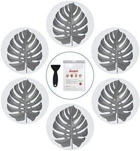 Secopad Non Slip Bathtub Stickers, 10 PCS Large Leaves Adhesive Anti Slip Decal Treads for Shower and Bath Tub with Premium Scraper