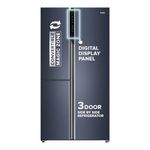 Haier 598L 3 Star 3-Door Side by Side Frost Free Refrigerator | Expert Inverter Technology | Digital Display Panel | Jumbo Ice Maker | Deo Fresh Technology (HRT-683GK, Graphite Black)