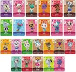 Set of 24 mini NFC cards compatible with Animal Crossing New Horizons on Switch. Rare villagers series 1 to 4 with storage case