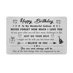 FALOGI Godson Birthday Card - Happy Birthday Card for Godson - Godson Birthday Gifts Ideas, Metal Engraved Wallet Card