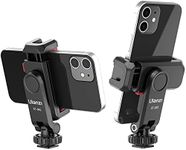 ULANZI Phone Tripod Mount ST-06S, New Universal Smartphone Mount Adapter with 2 Cold Shoe, 360° Rotates Adjustable Cell Phone Clip Clamp Holder, Compatible with iPhone, Samsung Galaxy and All Phones