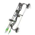 PSE ARCHERY Mini Burner Compound Bow-Hunting-Arrow-Set - Left Hand - Black - 25-40