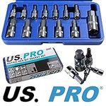 US Pro 2097 Bergen Trade Quality 13 pc Metric Hex Bit Socket Set 2 to 14mm in Case