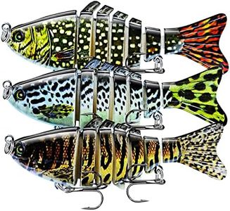 Fishing Lures Multi Jointed Fish Fishing Kits Slow Sinking Lifelike Swimbait Freshwater and Saltwater Crankbaits for Trout Bass Lures, 3 Pack