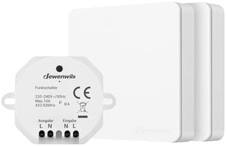 DEWENWILS Interrupteur sans Fil avec 1 Récepteur et 2 Interrupteurs Muraux, Portée de 30 m, Pas de Câblage Nécessaire, Va et Vient sans Fil pour Les Lumières jusqu'à 2300W, Blanc