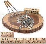 36Pcs 1 Inch Branding Iron Set,Stainless Steel Letter Number Branding Kit with 26 Letters A-Z,10 Numbers 0-9,3 Heating Rods & Anti-Scald Gloves,Reusable Wood Burning Stamp for Wood,Leather,Cowhide,BBQ