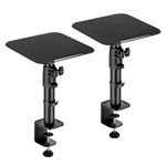 Audio Array AA-21 Desktop Mount Speaker Stands | 15KG Capacity | Height, Tilt & Rotation Adjustable | Smart Cable Management | for Sound Editing, Gaming, Music Production | Black (Set of 2)