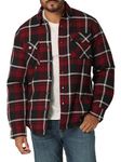 Wrangler Authentics Men's Long Sleeve Sherpa Lined Shirt Jacket, Cabernet, Medium