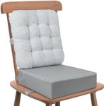 KOXUIUF Booster Seat for Kitchen Chair with Comfy Backrest Pillow and Adjustable Safety Buckles,Non-Slip Kid Toddler Booster Seat for Dining Table,Portable PU Travel Baby Booster Cushion Chair