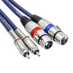 TISINO Dual XLR to RCA Cable, Heavy Duty 2 XLR Female to 2 RCA Male Patch Cord HiFi Stereo Audio Connection Interconnect Lead Wire - 5 ft / 1.5m