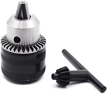 Shoppingekart 24UNF Thread Mount 1.5-10mm Capacity Range Key Type Drill Chuck with key (Size-10 mm, material-metal, color-silver)