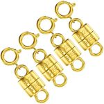 OHINGLT 14K Gold Plated 925 Sterling Silver Magnetic Necklace Clasps and Closures,Gold and Silver Bracelet Clasp Converter for Jewelry Making Supplies,Chain Extender Connector for Bracelet