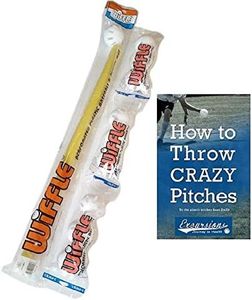 Wiffle Ball and Bat Set Combo with Pitching Guide - 10 Wiffle Balls 1 Bat and How To Pitch Pamphlet