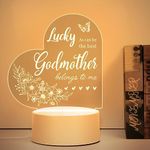 Godmother Gifts, Mothers Day Gifts for Godmother - Godmother Night Light Gifts from Goddaughter Godson, Godmother Proposal Gifts, Pregnancy Announcement Baptism Gift, Birthday Presents for Godmother