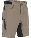 Zoic Men's Ether 9 Cycling Short + Essential Liner, Tan, Large