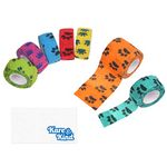 Kare & Kind Self-Adhesive Bandage - Injury Wrap Tape for Pets - Dog, Cats, Horses - 7 Multi-Color Rolls - Muscle and Joint Support - Elastic, Does not Stick to Animal Fur or Coat