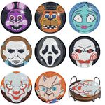 8PCS Halloween Diamond Art Painting Coasters Kit, Horror Diamond Art DIY Coasters with Holder Crafts Supplies Holiday Halloween Decoration for Adults Beginners