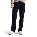 Lee Men's Relaxed Fit Straight Leg Jean, Double Black, 32W x 36L