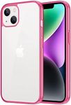 iCatchy for iPhone 14 Case 6.1-Inch, Shockproof Bumper Phone Cover, Anti-Yellowing Clear Back Compatible with iPhone 14 (Pink)