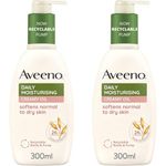 Aveeno Daily Moisturising Creamy Oil | Softens and Smooths Skin | Body Cream for Normal to Dry Skin Care | Almond | 300 ml [Packaging may vary] (Pack of 2)