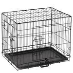 Dog Crate Small Size Dog Puppy Pet Cage with 2 Doors (Front & Side),Puppy Dog Crate with Removal Tray,Folding Metal Pet Dog Puppy Training Cage Crate for Small Dogs (Small 24")