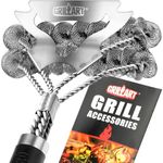 GRILLART Grill Brush for Outdoor Grill Bristle Free - Safe BBQ Grill Cleaner Brush - 17" BBQ Brush for Grill Cleaning Kit -Stainless Grill Cleaning Brush BBQ Grill Accessories Tools- Gifts for Men Dad