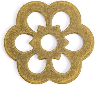 Hardware Philosophy Clover Brass Backplate Washers 1.3 Inches - Set of 10 - Architectural, Interior Design, Doors, Furniture Cabinet Customization Hardware