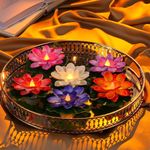 CLAPONE 36 Pcs Floating Pool Lights Lotus Floating Lanterns LED Lifelike Floating Lamp Battery Operated Lily Pad Flower Candle Fun Pool Accessories for Pond Decor, Yellow Light