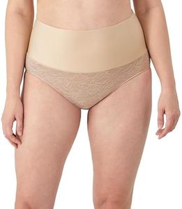Maidenform Women's Shapewear, Tame Your Tummy Firm Control Brief Underwear, Toning Shaper, Transparent/Nude Lace, M