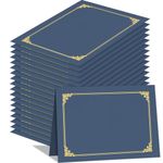 HAUTOCO 50 Pack Certificate Holders, Navy Blue Diploma Holders, Document Award Covers Certificate Folders with Gold Foil Border for 8.5x11 Letter Size