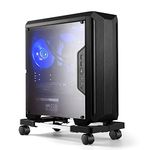 Computer Tower Stand, Adjustable Mobile CPU Stand with 4 Rolling Caster Wheels, PC Tower Stand Fits Most PC Under Desk-Black