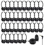 ZHENWAY Kids Headphones Bulk for Classroom School, Durable Wholesale Wired Headphones for Kids Student Boys Girls Adults (36 Pack 003 Headphones)