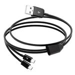 RIIEYOCA Dual Mini USB Splitter Cable,2 in 1 USB 2.0 A Male to 2 Mini 5 pin Male Data Sync Charging Cable,Power up to Two Mini USB Devices at Once from a Single USB Port, 1M(Black)