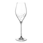 DIAMANTE Swarovski Prosecco Glass Single 'Spiral' Design with Swarovski Crystals