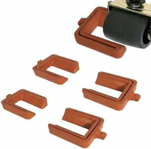 iPrimio No Lift - Bed and Furniture Stopper - Requires No Lifting of Your Bed - It Works - Caster Cups Keeps Bed and Furniture from Sliding Bed Caster Stopper. Solid Rubber (6 Pack, Brown)