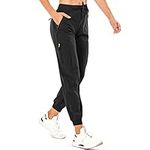 Women's Cargo Joggers Lightweight Quick Dry Hiking Trousers Summer Outdoor UPF 50 Casual Workout Running Cycling Pants Capri (2066,Black,M)