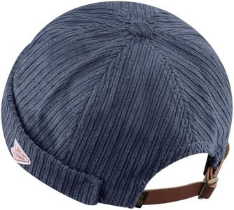 CLAPE Brimless Beanie Hat Corduroy Watch Cap Rolled Cuff Docker Cap Leon Skull Harbour Hat Unisex