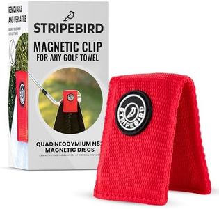 Stripebird - Magnetic Clip for Any Towel (Red) - Highest Strength Magnet - Golf Towel Magnet - Magnetic Golf Towel - Removable from Towels - Magnet Golf Towel - Magnetic Golf Towels for Men