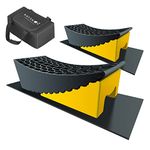 Camper Leveler RV Leveler Block Ramp Kit with 2 Levelers, 2 Blocks, 2 Skid Pads and Carry Bag, RV Leveler for Travel Trailers Faster and Easier Than Camper Leveler Blocks (Black+Yellow)